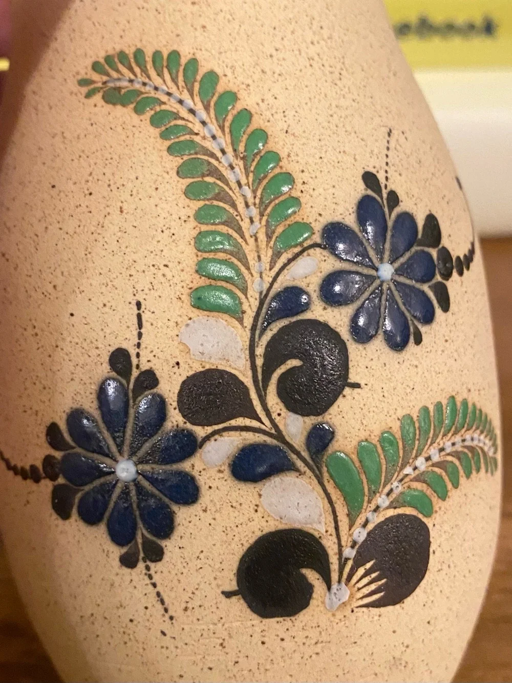 Mexican Gardiel Tonala Folk Art Pottery Vasa Flowers Signed 5.5”